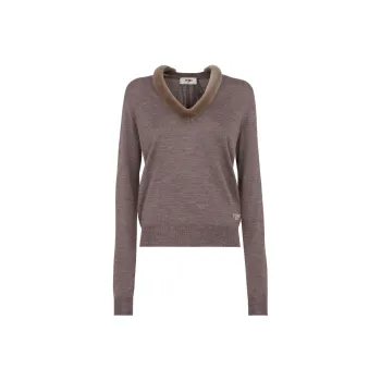 FENDI V Neck Back Tied Jumper