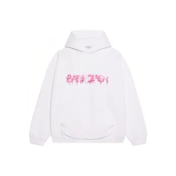Balenciaga Wide Fit Hoodie 'White/Bubblegum'
