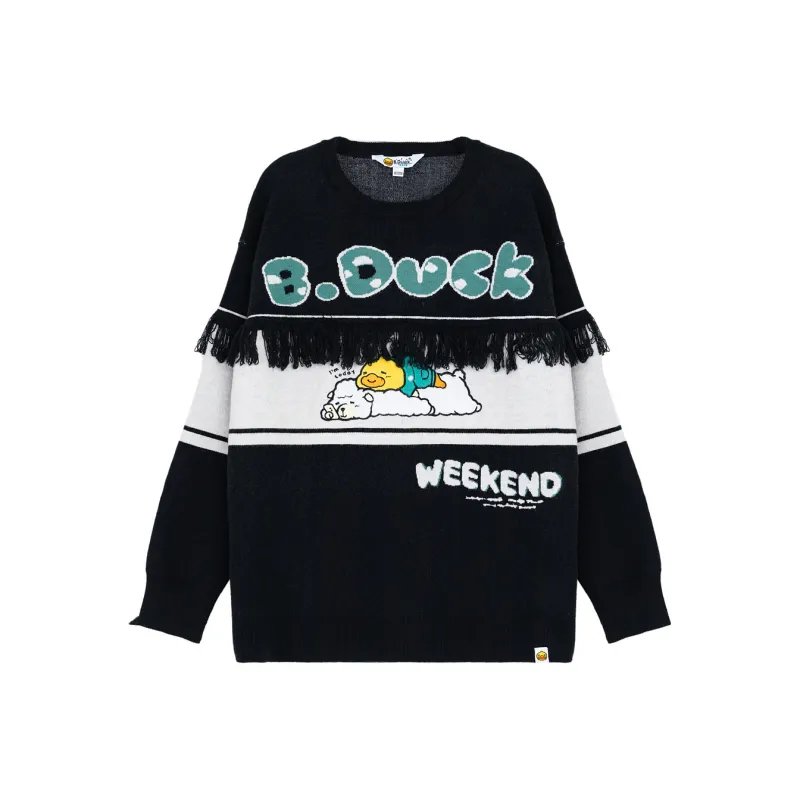 B.Duck Sweater Women's Black White-0