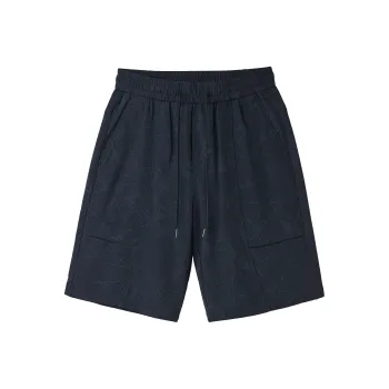 HLA Casual Shorts Men's Navy Blue Pattern 63