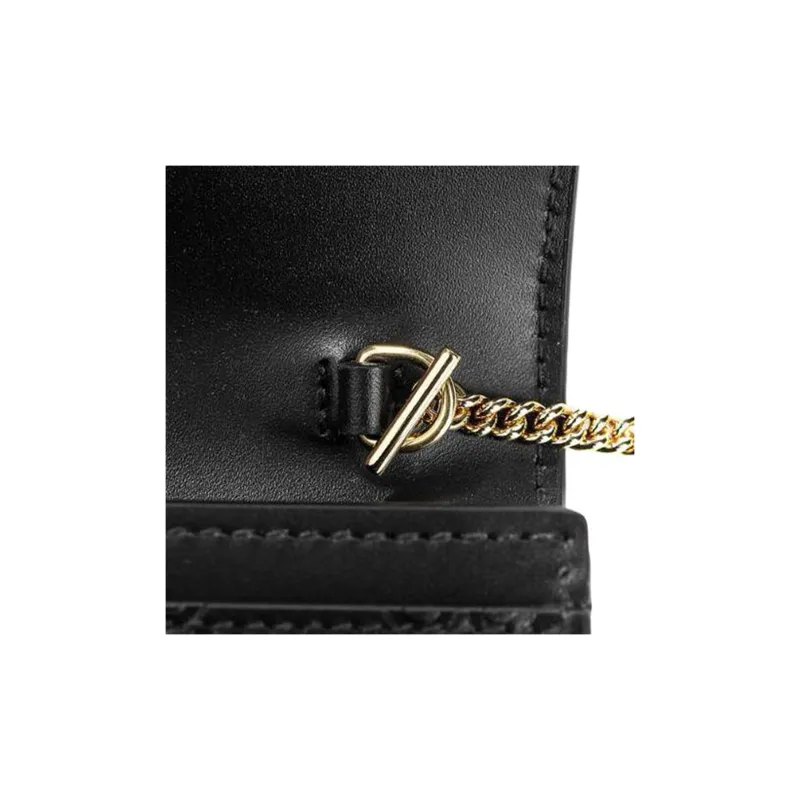 GUCCI Cow Leather Shoulder Bag Women's Black-6