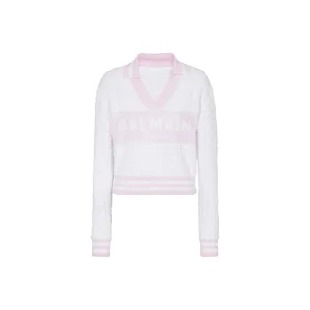 BALMAIN Pb Monogram jacquard Polo Shirt