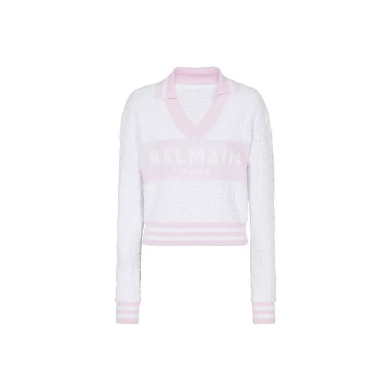 BALMAIN Pb Monogram jacquard Polo Shirt-0