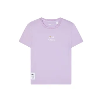 FILA T Shirt Women's Autumn Cherry Blossom Purple
