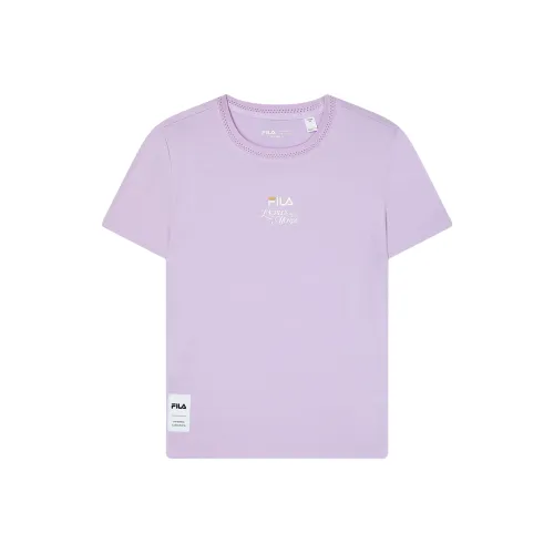 FILA T Shirt Women's Autumn Cherry Blossom Purple