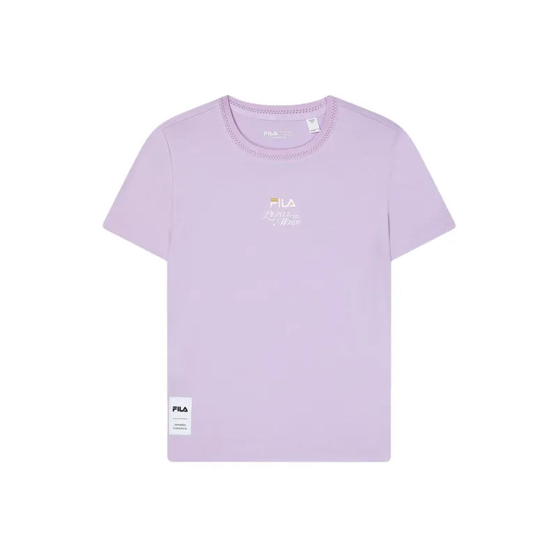 FILA T Shirt Women's Autumn Cherry Blossom Purple-0