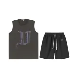Gray Tank Top+Black Shorts (High-Quality Two-Piece Set)