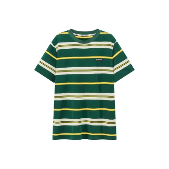NO ONE ELSE T Shirts Women's Green Stripes Pattern