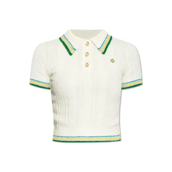CASABLANCA Rib Boucle Polo Shirt