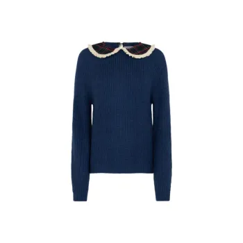 MC2 Saint Barth Calia Velvet Collar Bow Jumper