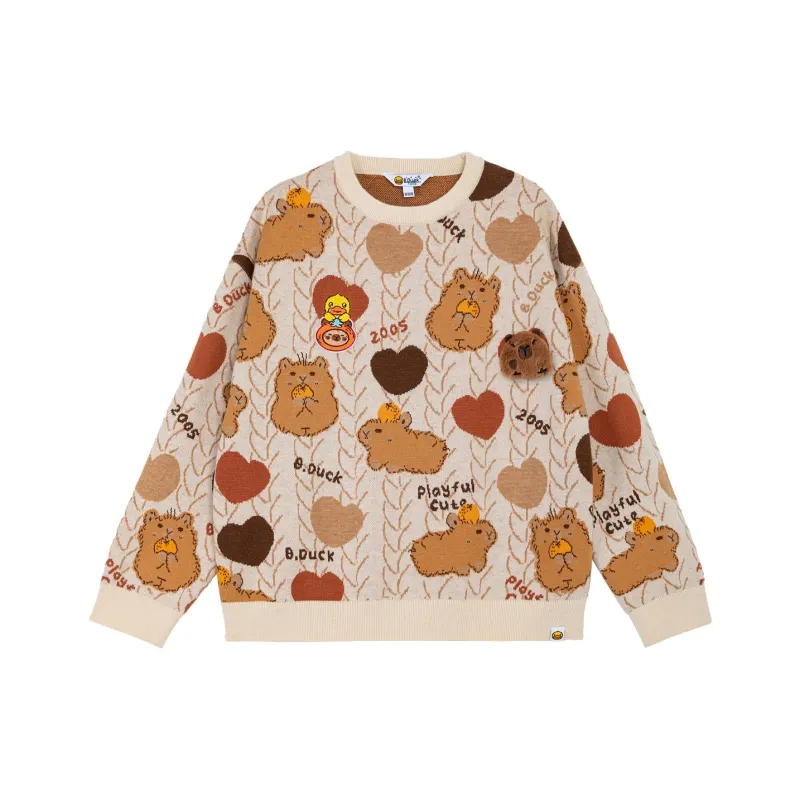 B.Duck Sweater Women's Beige Apricot-0
