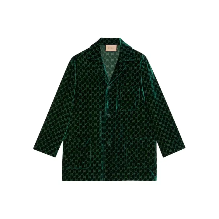 GUCCI GG-jacquard Velvet Shirt-0