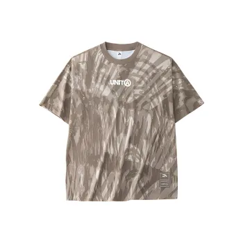 Anta Life Collection T Shirt Women's Linen Gray With All Over Print