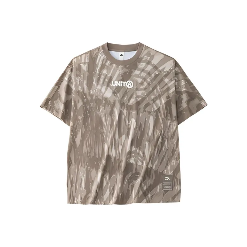 Anta Life Collection T Shirt Women's Linen Gray With All Over Print-0