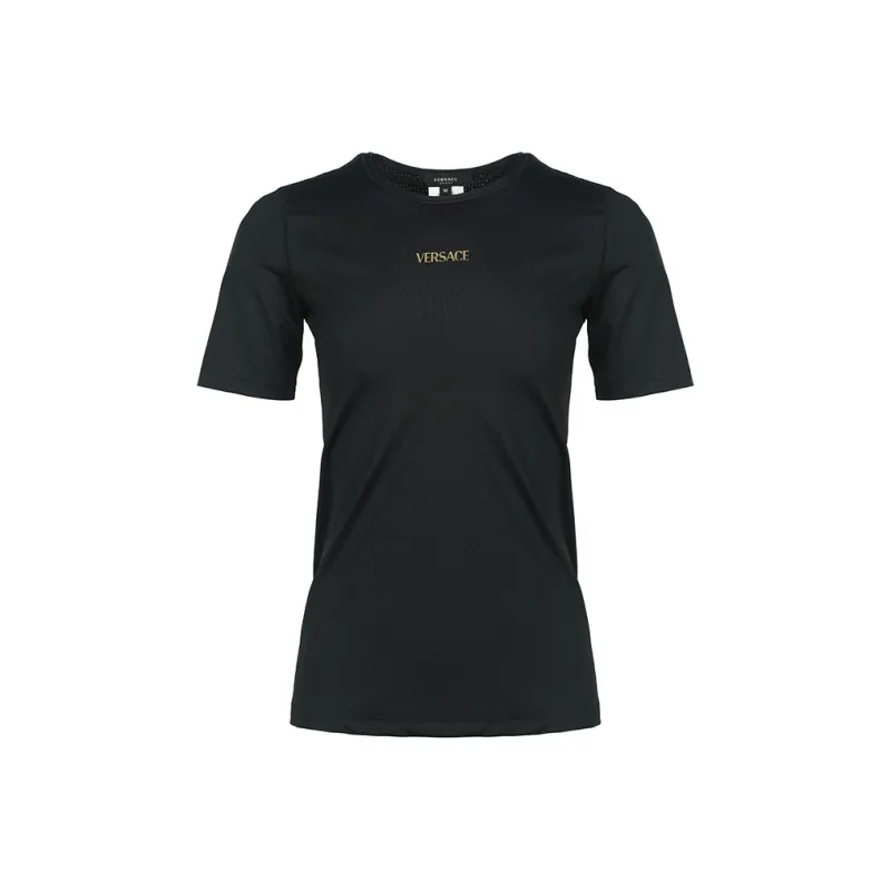 VERSACE Logo print Round neck T shirt-0