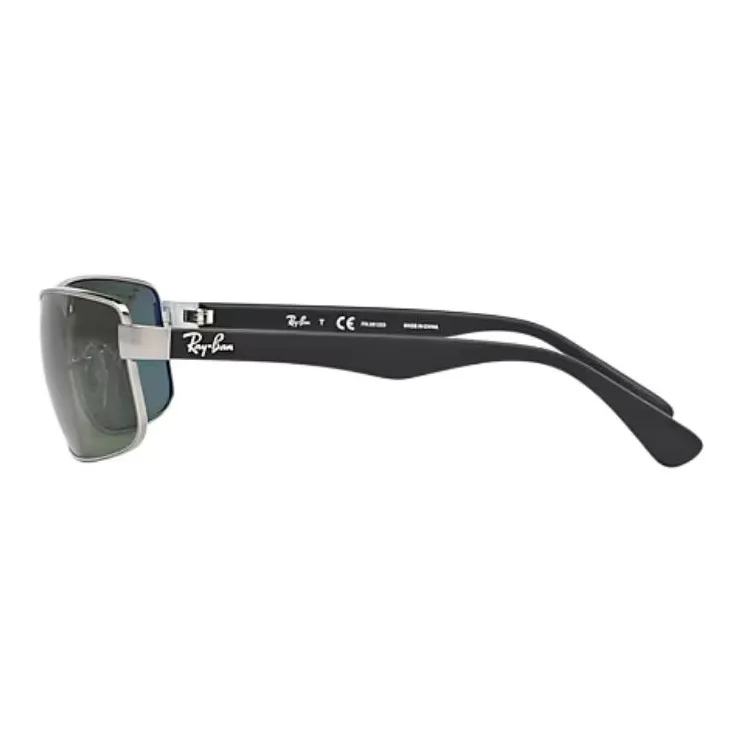 RayBan Metal Rectangular Sunglasses Unisex Silver-2