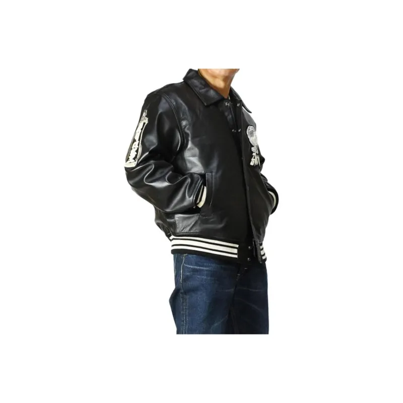 AVIREX Leather Jacket Men's Black-0