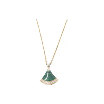 BVLGARI 2010s Pre owned 18kt Rose Gold Divas' Dream Malachite And Diamond Necklace