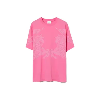 Burberry EKD Print Cotton T shirt Pink