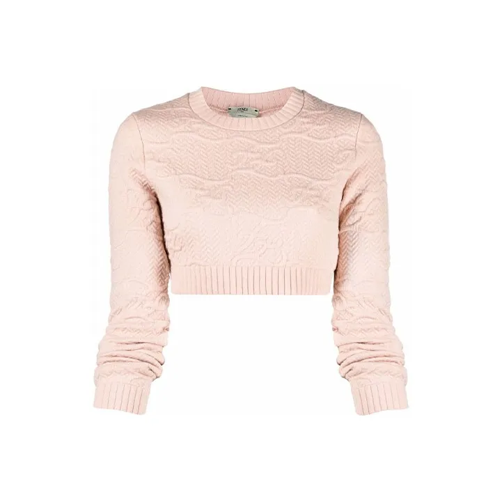 FENDI FW21 Slim Fit Sweater Women's Pink-0