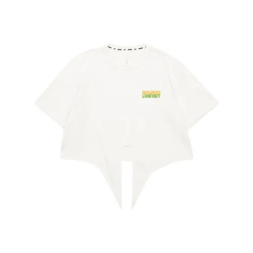 Skechers Drop Shoulder Sleeve T Shirt Women's Marshmallow White