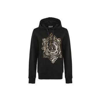 VERSACE V Emblem Drawstring Hoodie
