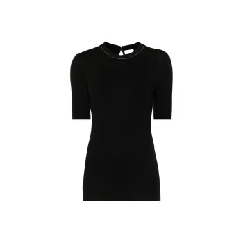 Brunello Cucinelli Monili detail Cotton T Shirt