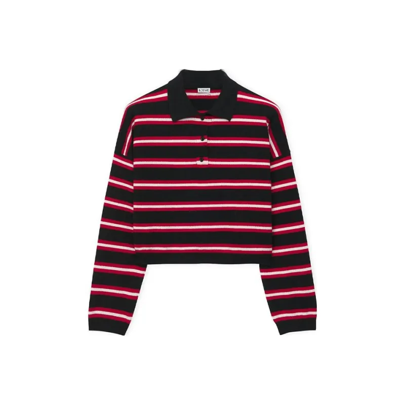 LOEWE Polo Sweater In Wool Black-0
