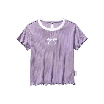 Anta Sports Lifestyle Collection Lifestyle Collection T Shirt Women's Silk Gray Purple