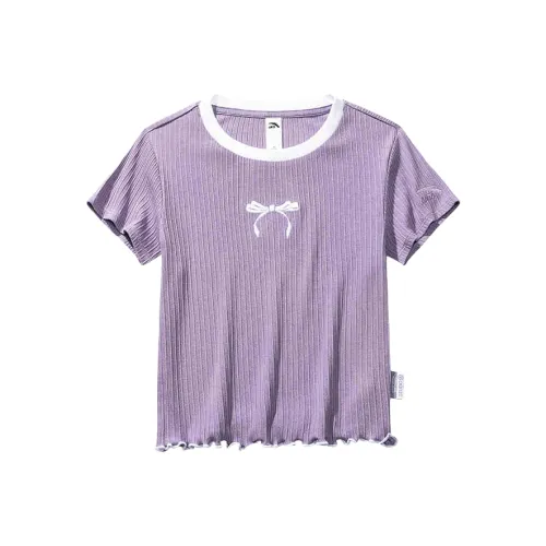 Anta Sports Lifestyle Collection Lifestyle Collection T Shirt Women's Silk Gray Purple