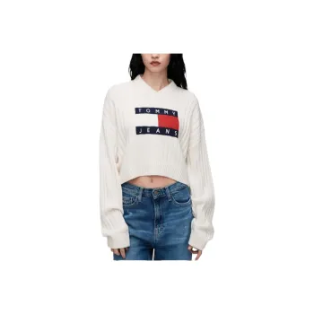 Tommy Hilfiger TJW VNCK CENTER FLAG SWEATER E Knitwear Women's White