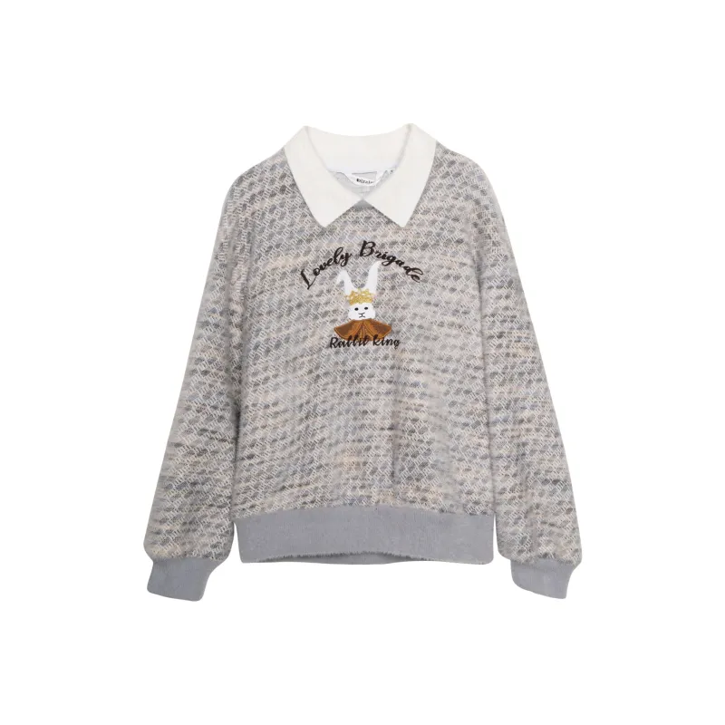 Olrain Sweater Women's Gray Purple-0