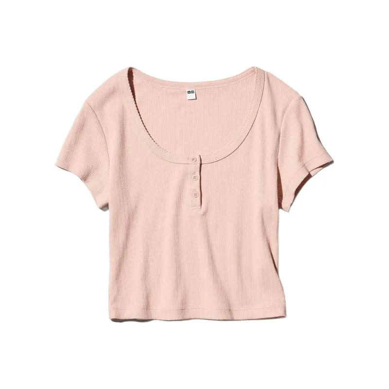 UNIQLO T Shirt Women's Pastel Pink-0