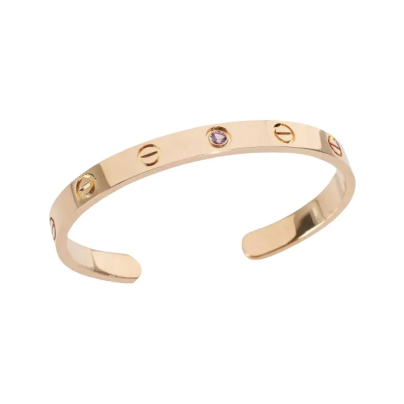 Cartier 18K Rose Gold Love Sapphire Cuff Bracelet-1