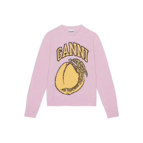 GANNI Graphic O Neck Pullover 'Blush'