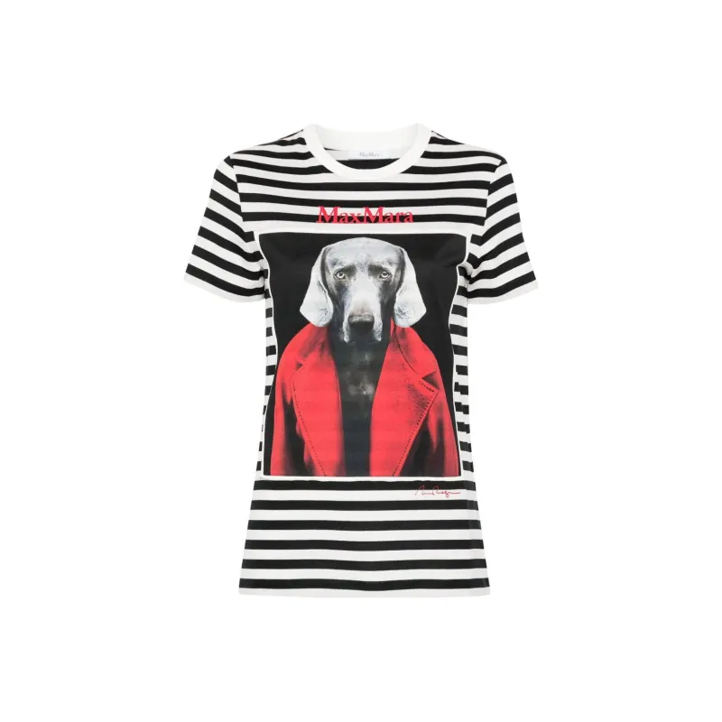 MaxMara Rosso Striped T shirt-0
