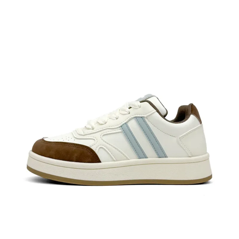 Mengsai Cushioning, Wear Resistant Low Top Skateboard Shoes Women's Blue Brown-1