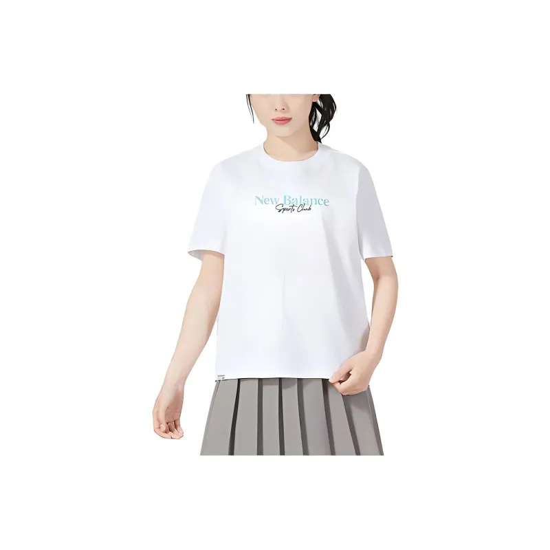 New Balance Drop Shoulder Sleeve T Shirt Women's White-0