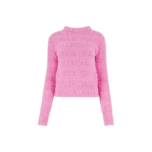 Balenciaga Allover Logo Furry Fitted Sweater