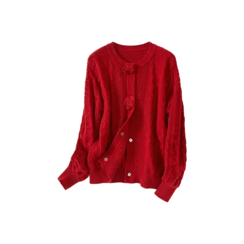 JINJU Sweaters Women's Red