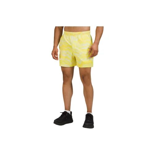 Lululemon Pace Breaker Casual Shorts 5' Men's Rhythm Point Soundwave Yellow Multicolor