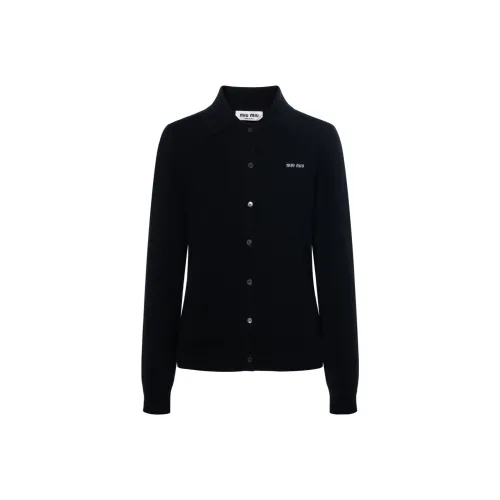 MIU MIU Logo Intarsia-Knitted Button-Up Cardigan