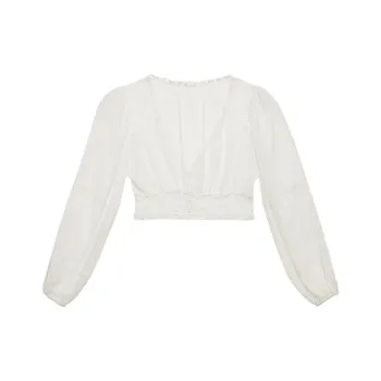 Victoria's Secret FOR LOVE & LEMONS Freya Blouse/White Shirt Women's White