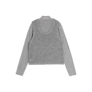 ELLE Sweater Women's Medium Gray