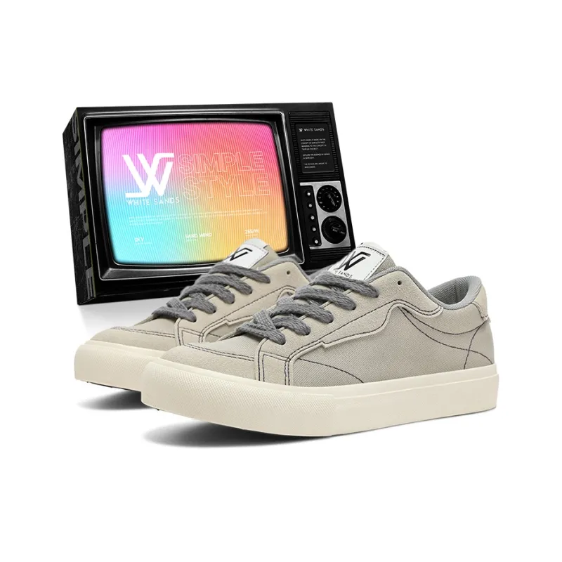 WHITE SANDS Skateboard Shoes Men Low Top Denim Blue/Burgundy/Gray-12