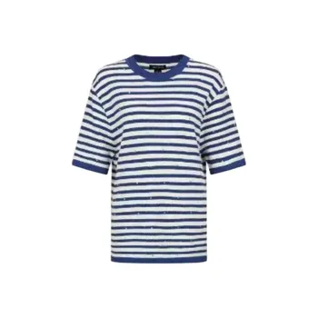 URBAN REVIVO Regular T Shirt Women's Blue Stripes