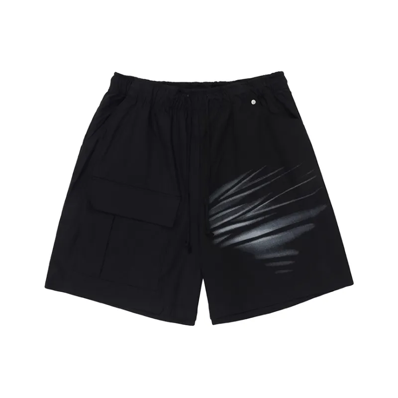 HKRXEC Casual Shorts Unisex Black-0