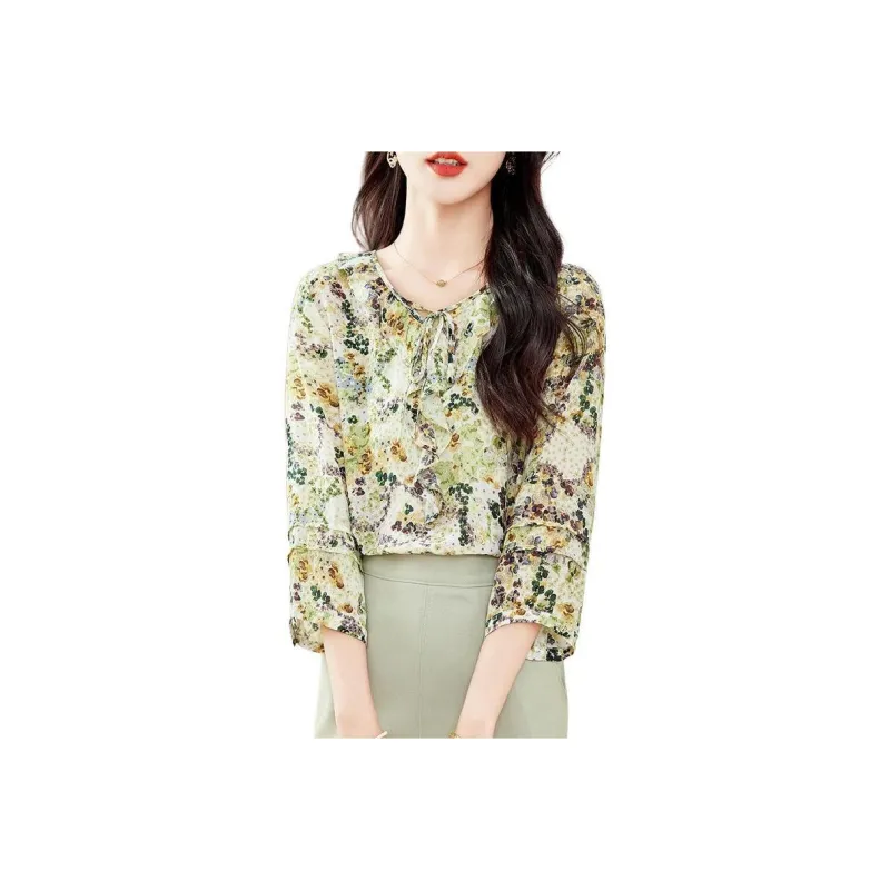 Yi Mengyuan Silk Shirt Women's Light Green-0