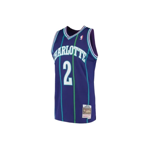 Mitchell Ness X NBA Charlotte Hornets Basketball Jerseys Men Purple