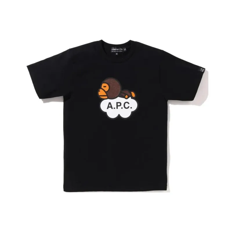 A BATHING APE X A.P.C. Women's Milo Wide T-Shirt Black-0